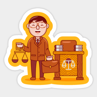 Cute Lawyer Cartoon Sticker